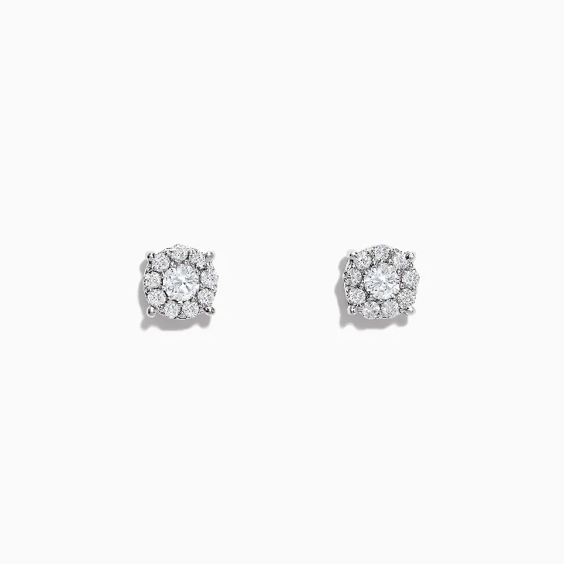 Simple Gold Earrings For Timeless Appeal-Bouquet 14K White Gold Diamond Cluster Stud Earrings, 0.50 TCW