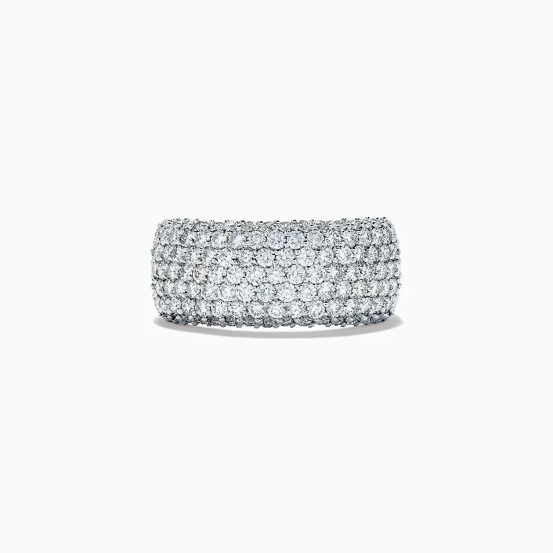 Luxury rings for women-Pave Classica 14K White Gold Diamond Wide Band Ring, 2.10 TCW