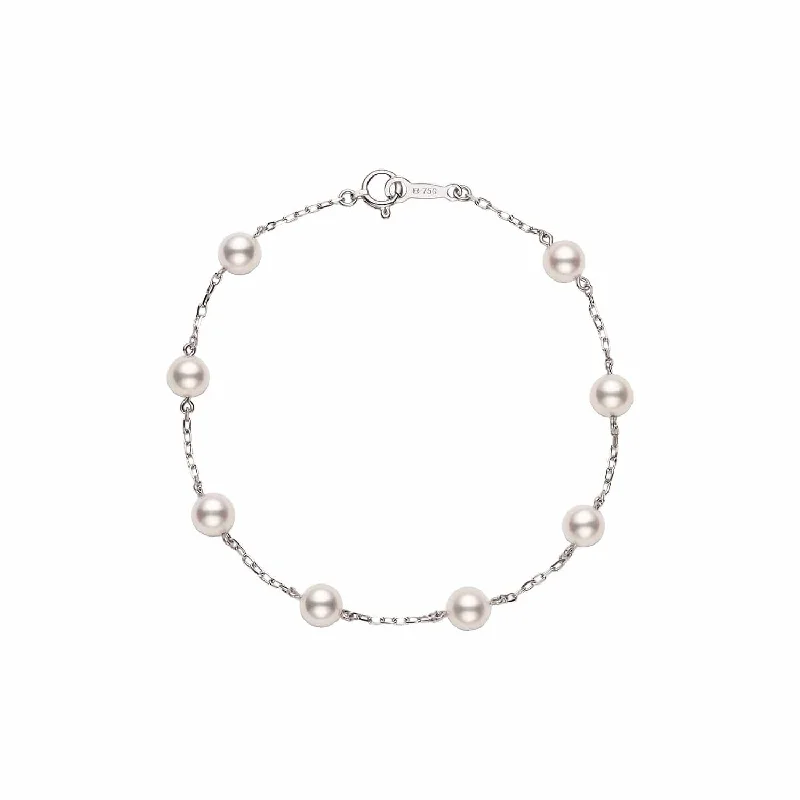 Rock Bracelets-Akoya Cultured Pearl Station Everyday Essentials Bracelet (6.5-6mm A+)