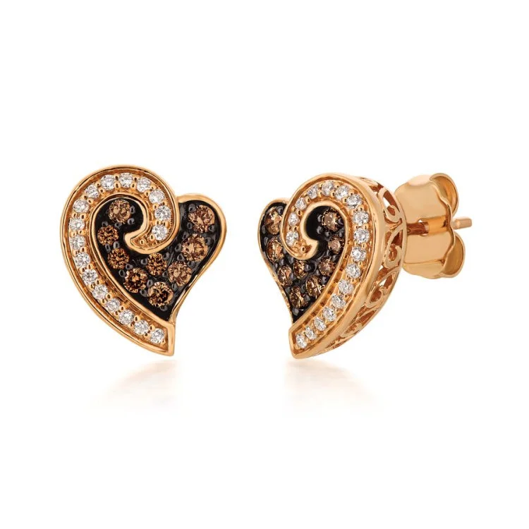 Elegant Diamond Stud Earrings For Luxury-Le Vian 14K Strawberry Gold Earrings