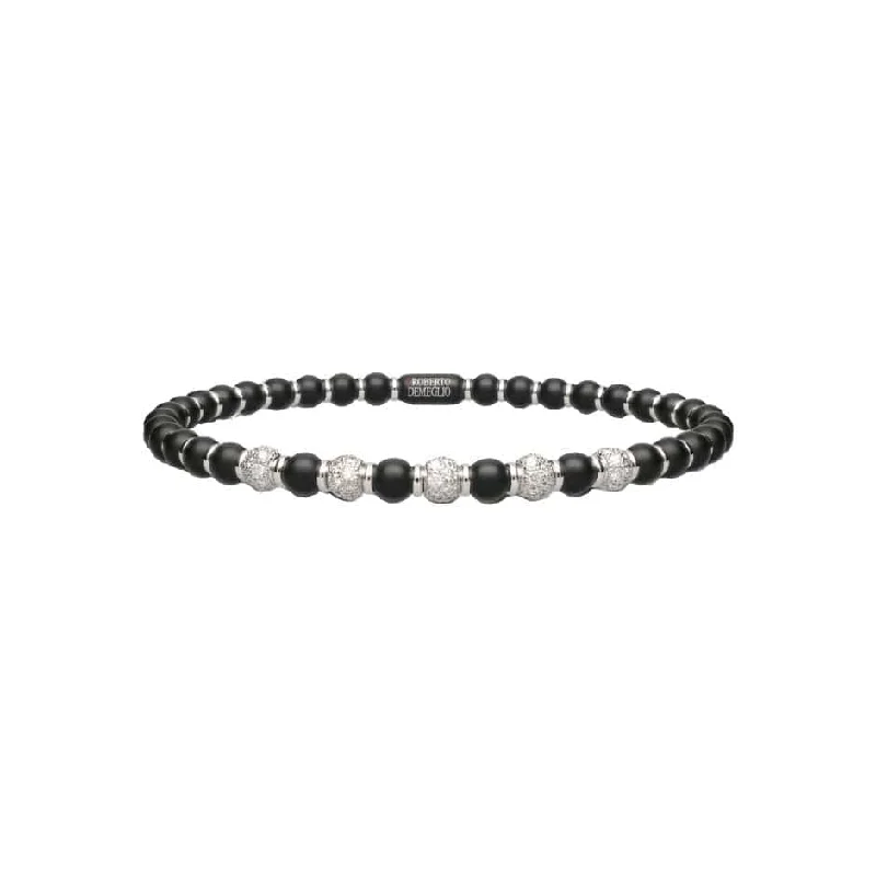 Rune Bracelets-Diamond and Black Ceramic Sfera Bracelet