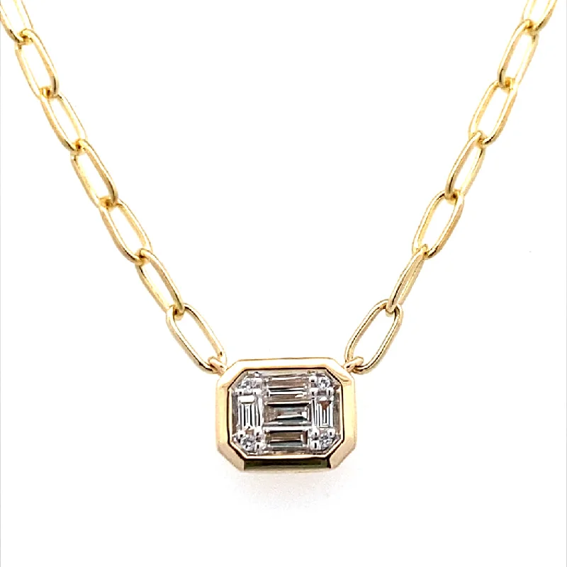 Gold chain necklaces for men-Mosaic Diamond Necklace in Yellow  Gold by Allison Kaufman