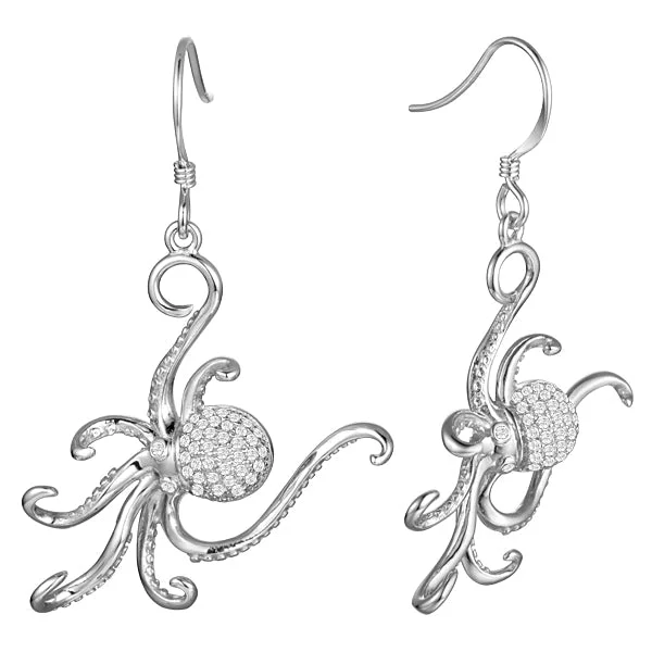 Multi-Color Earrings For Fun Outfits-Sterling Silver Octopus Earrings by Alamea