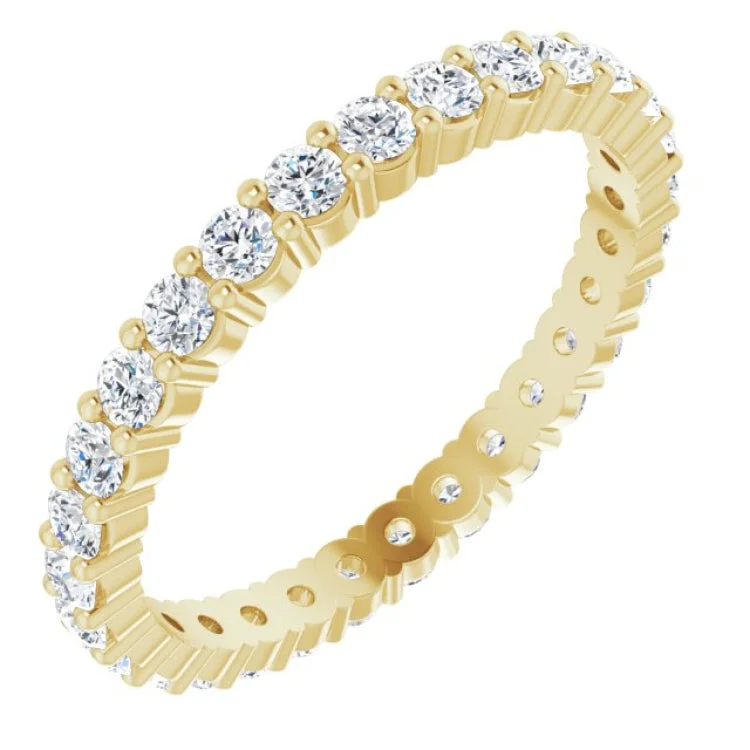 Simple diamond rings-14K Yellow 1 CTW Lab-Grown Diamond Eternity Band Size 6.5