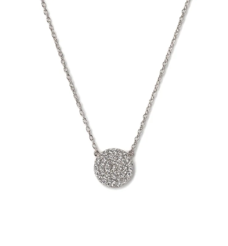 Elegant gold necklaces for formal wear-Dainty Crystal Disc Necklace