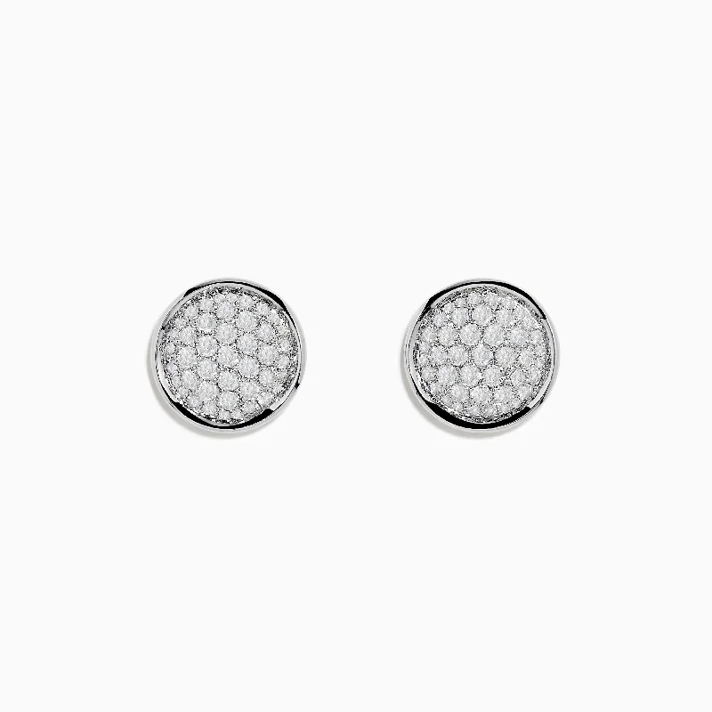 Chic Earrings For Casual Outfits-14K White Gold Diamond Earrings