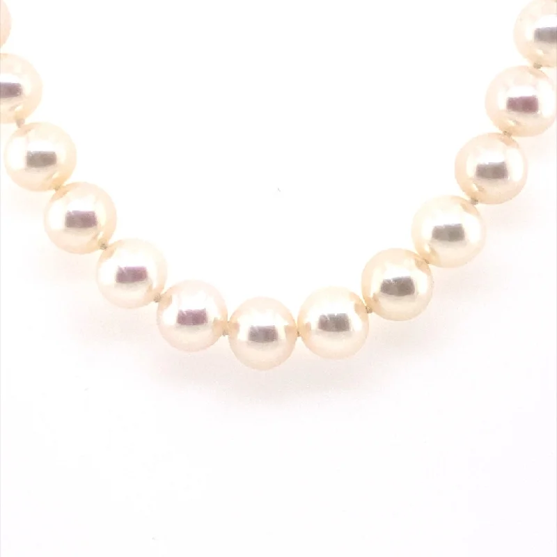 Trendy gemstone necklaces-23" Freshwater Pearl Necklace in White Gold by B&C