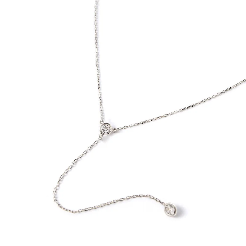 Simple and stylish necklaces for men-Crystal Lariat Necklace