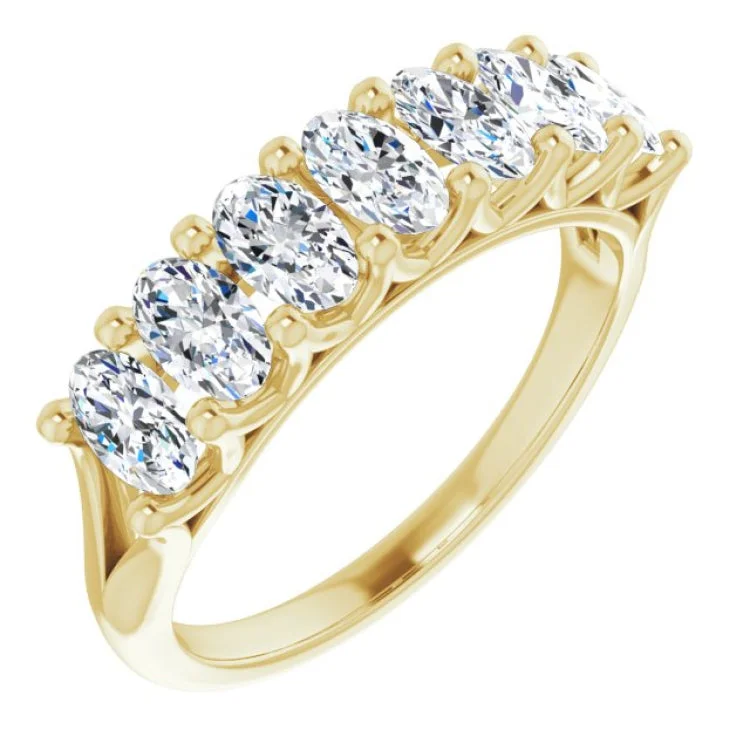 Elegant silver rings-14K Yellow 1 3/4 CTW Natural Diamond Anniversary Band