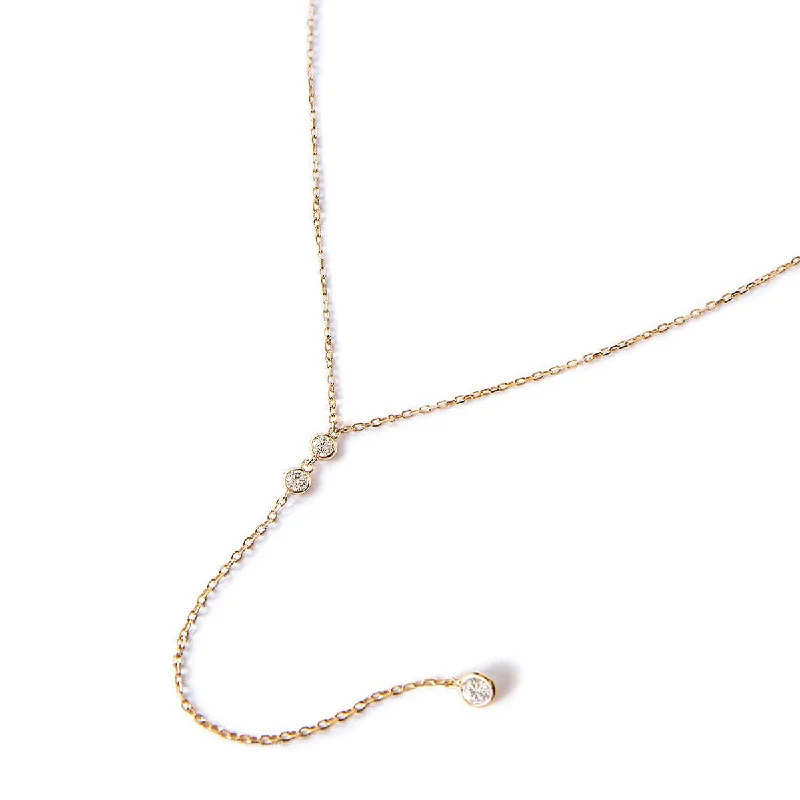 Bohemian-style crystal necklaces-Duet Crystal Lariat Necklace