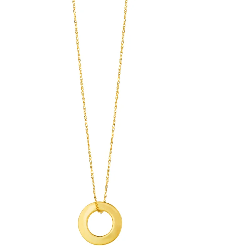 Men's pendant necklaces-14K Gold Polished Mini Open Circle Necklace