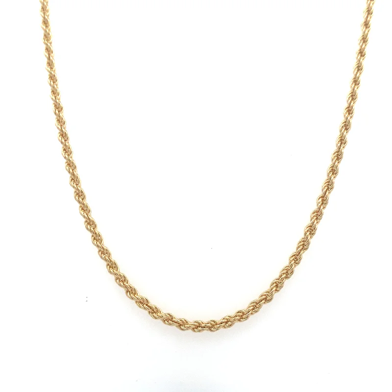 Chunky statement necklaces for women-Estate 30" Solid Rope Necklace in Yellow Gold