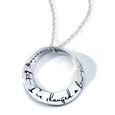 Inspirational engraved necklaces for women-I'VE CHANGED A FEW TIMES - LEWIS CARROLL Necklace