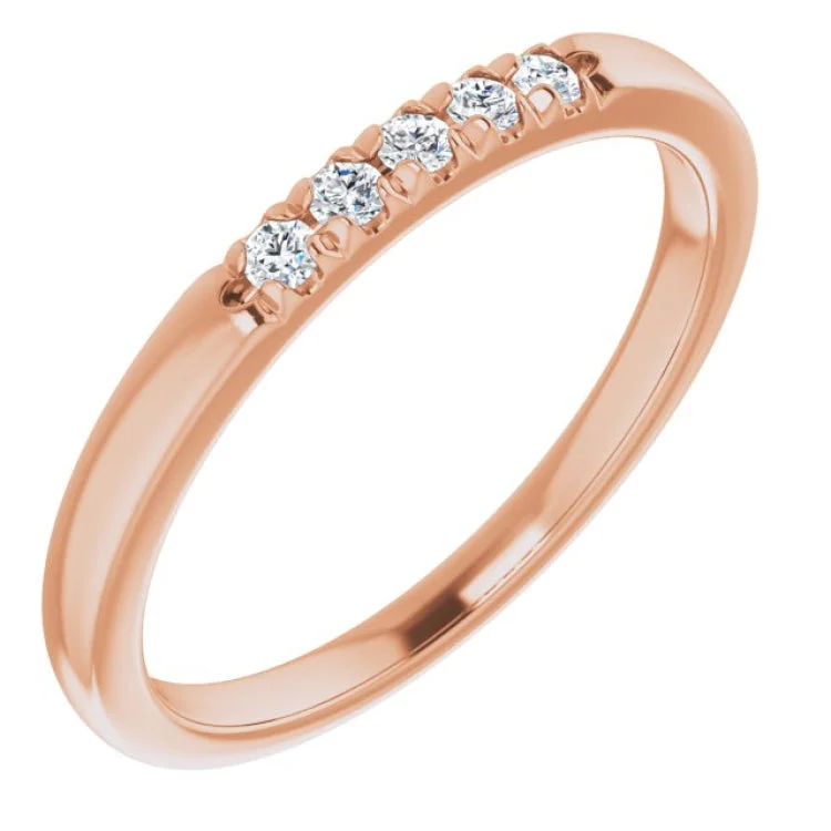 Minimalist engagement rings-14K Rose 1/10 CTW Natural Diamond Anniversary Band