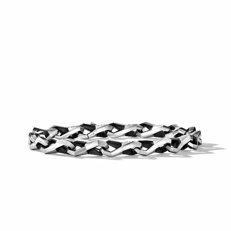 Anniversary Bracelets-Faceted Link Bracelet in Sterling Silver