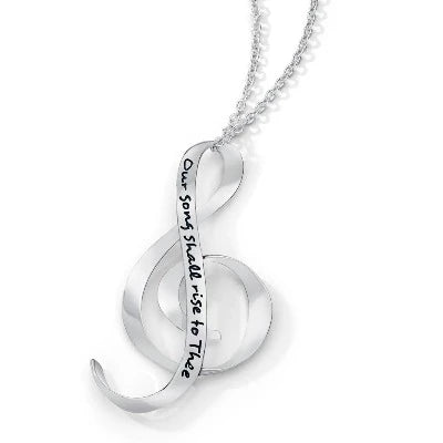 Personalized birthstone necklaces for kids-OUR SONG SHALL RISE TO THEE Sterling Silver Necklace