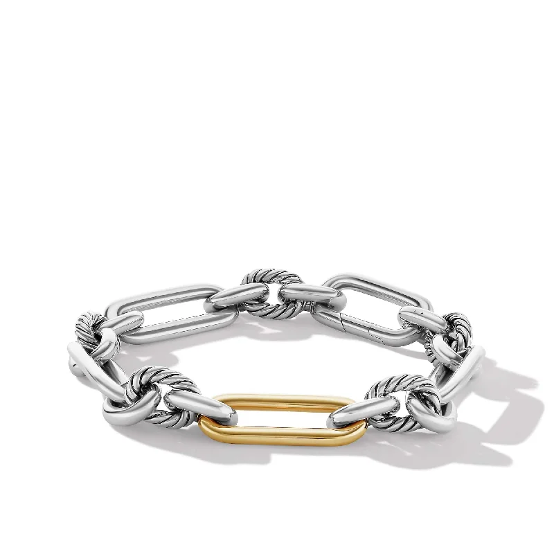 Initial Bracelets-Lexington Chain Bracelet in Sterling Silver with 18K Yellow Gold