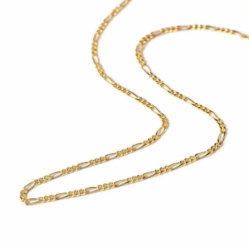 Gold necklaces for anniversaries-Figaro Chain Necklace