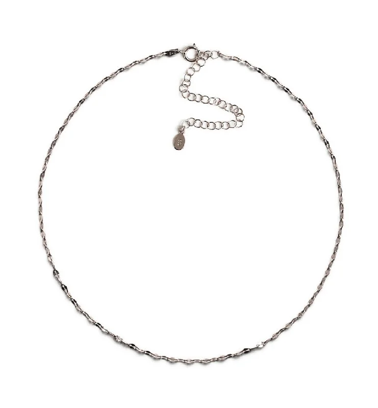 Silver pendants with custom engraving-Mika Chain Choker