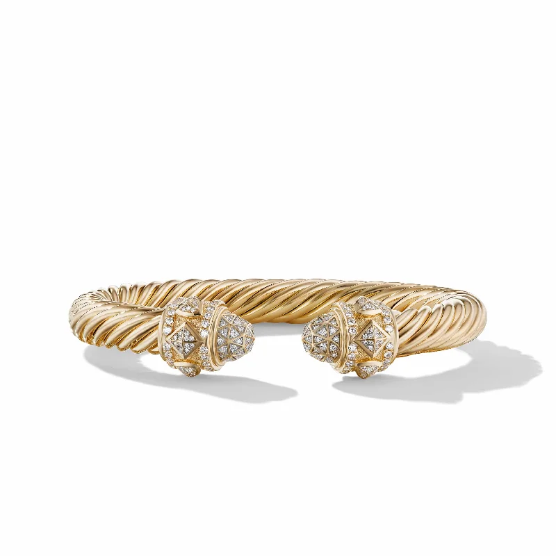 Sporty Bracelets-Renaissance Bracelet in 18K Yellow Gold with Pave Diamonds