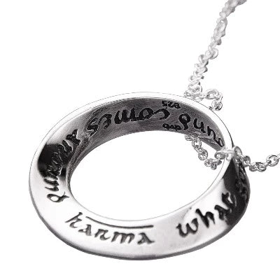 Custom necklaces for family gifts-KARMA sterling silver necklace