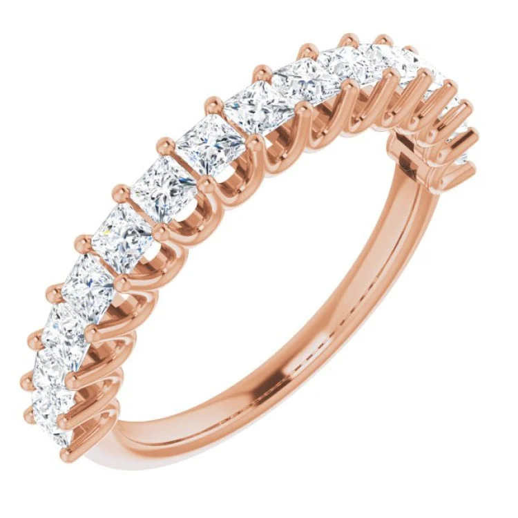 Minimalist rings-14K Rose 5/8 CTW Lab-Grown Diamond Anniversary Band