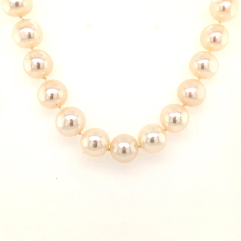 Personalized infinity necklaces-17" Strand Freshwater Pearl Necklace in Yellow Gold