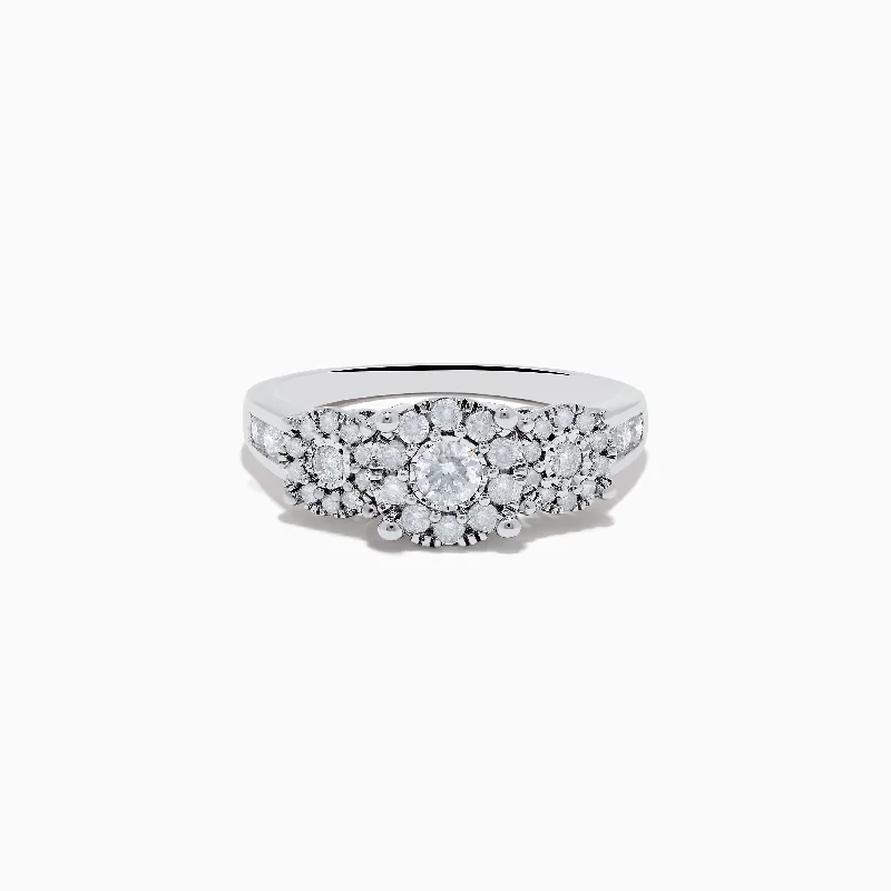 Vintage diamond rings-Bouquet 925 Silver Diamond Ring