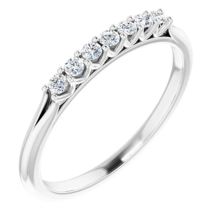 Elegant gemstone wedding rings-Platinum 1/6 CTW Natural Diamond Anniversary Band