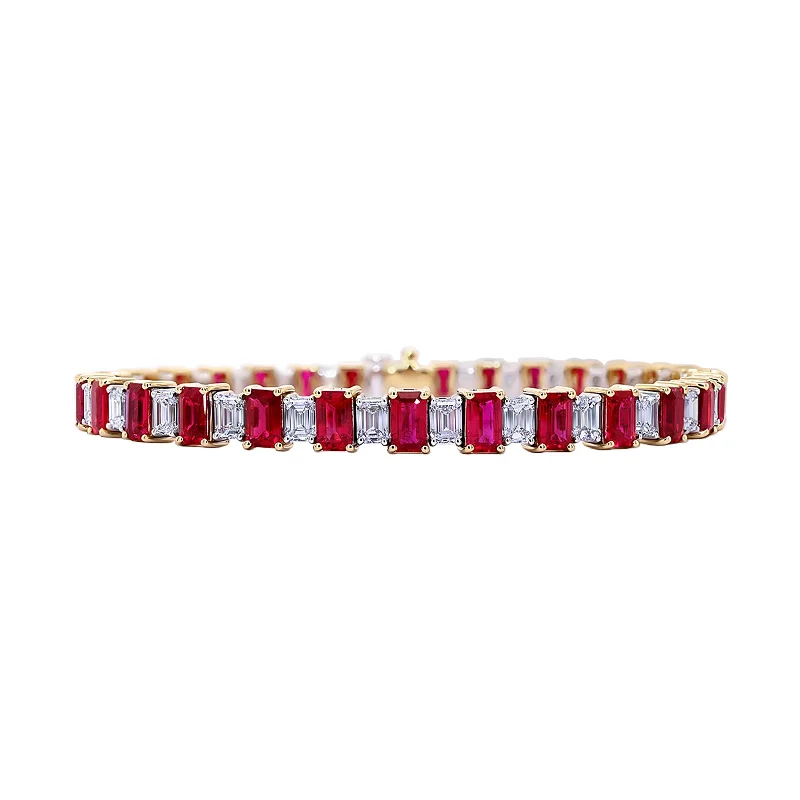 Oxidized Bracelets-Ruby and Diamond Bracelet