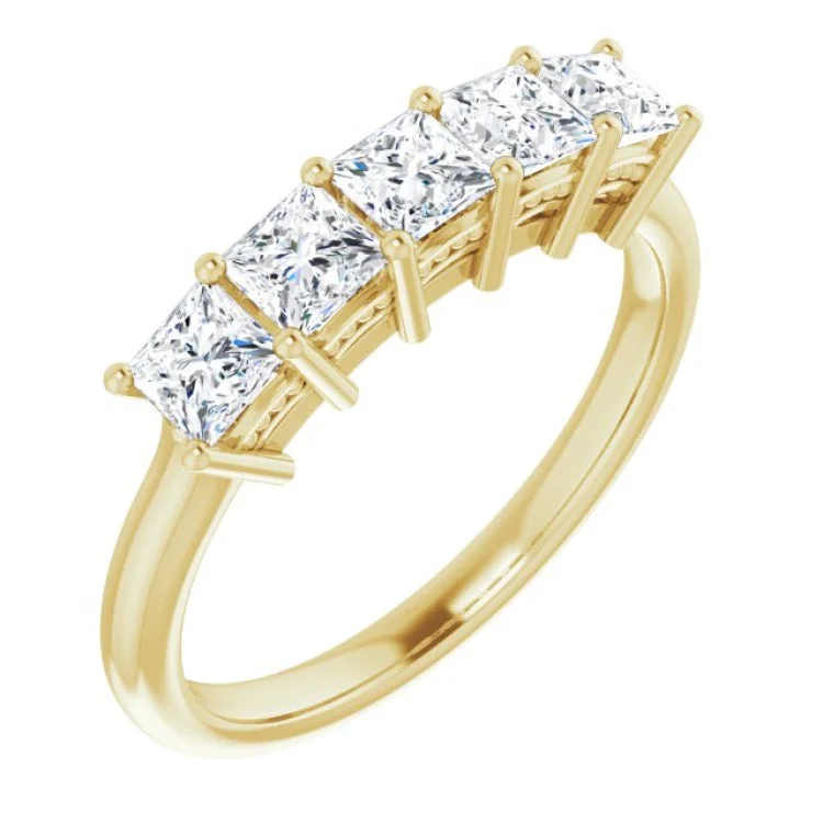 Women’s affordable engagement rings-14K Yellow 1 CTW Natural Diamond Anniversary Band