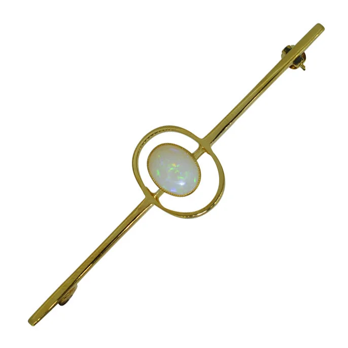 Layered Brooch-Opal Bar Brooch