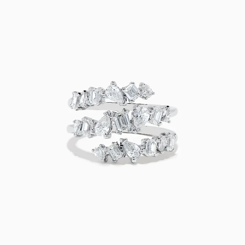 Large diamond engagement rings-Pave Classica 14K White Gold Diamond Ring