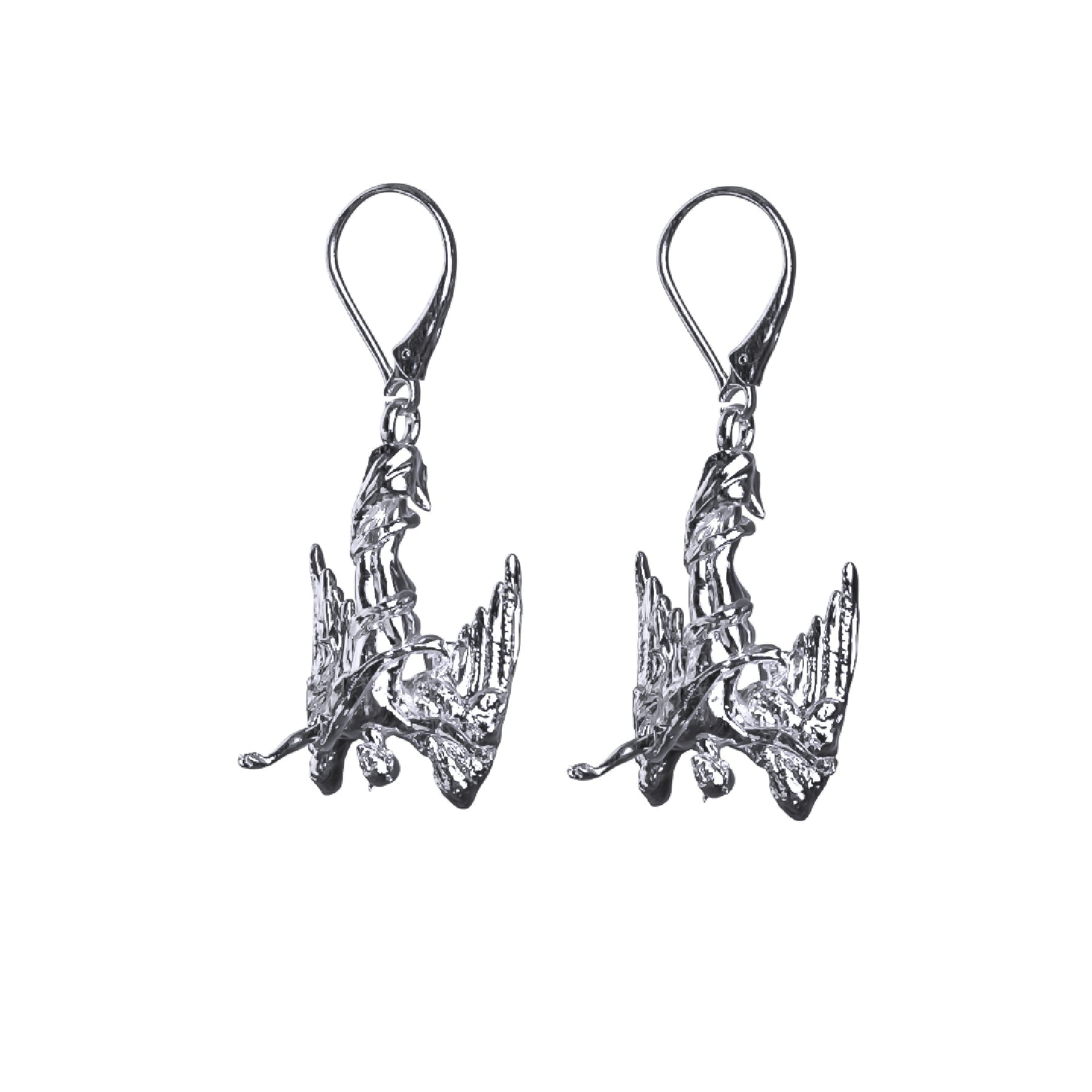 Silver Earrings For Bridal Look-FALLEN ANGEL EARRING