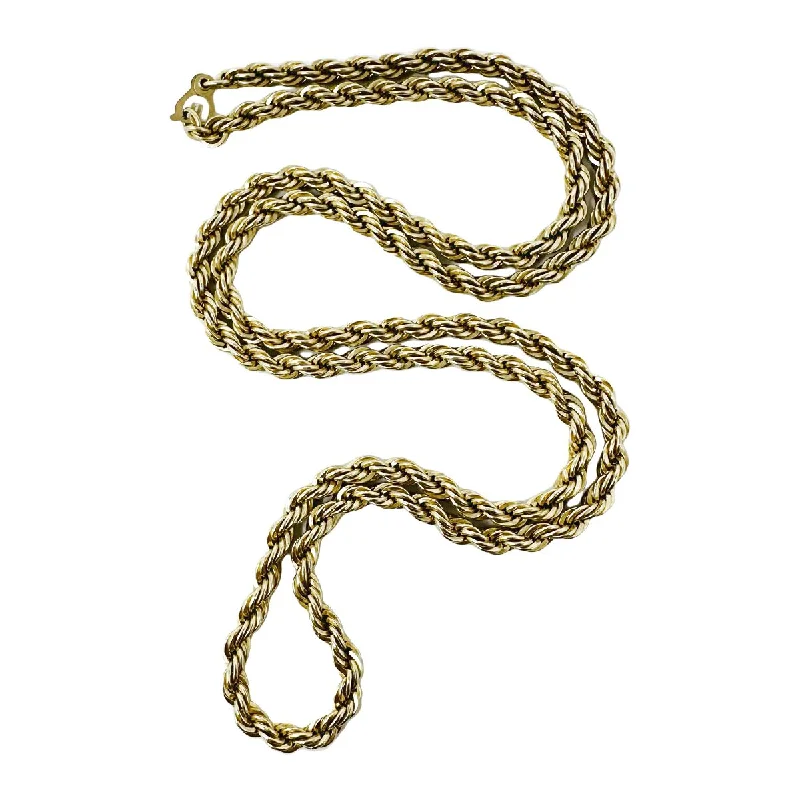 Vintage pendant necklaces for women-18K Gold 29" Rope Necklace