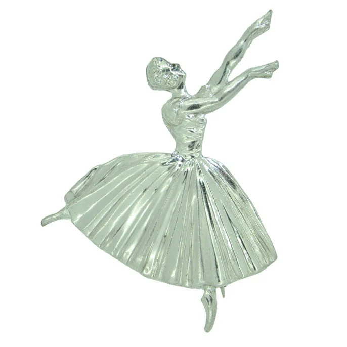 Spring Brooch-Hallmarked Silver Ballerina Brooch