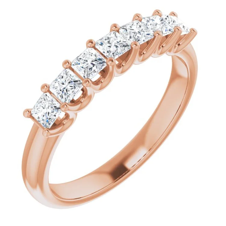 Wedding rings for brides with diamonds-14K Rose 5/8 CTW Natural Diamond Anniversary Band