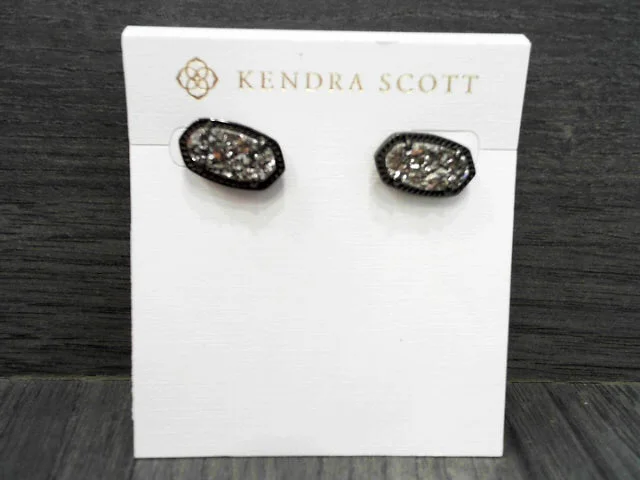 Crystal Stud Earrings For Sparkle-ELLIE EARRING GUNMETAL PLATINU