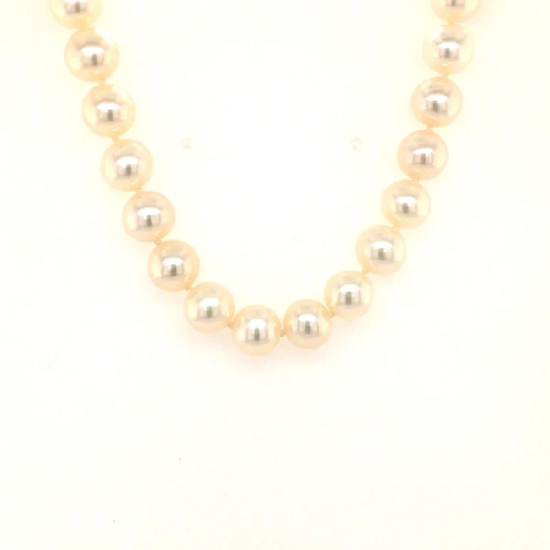 Fashionable gold choker necklaces-18" Strand FW Pearl Necklace in White Gold by B&C