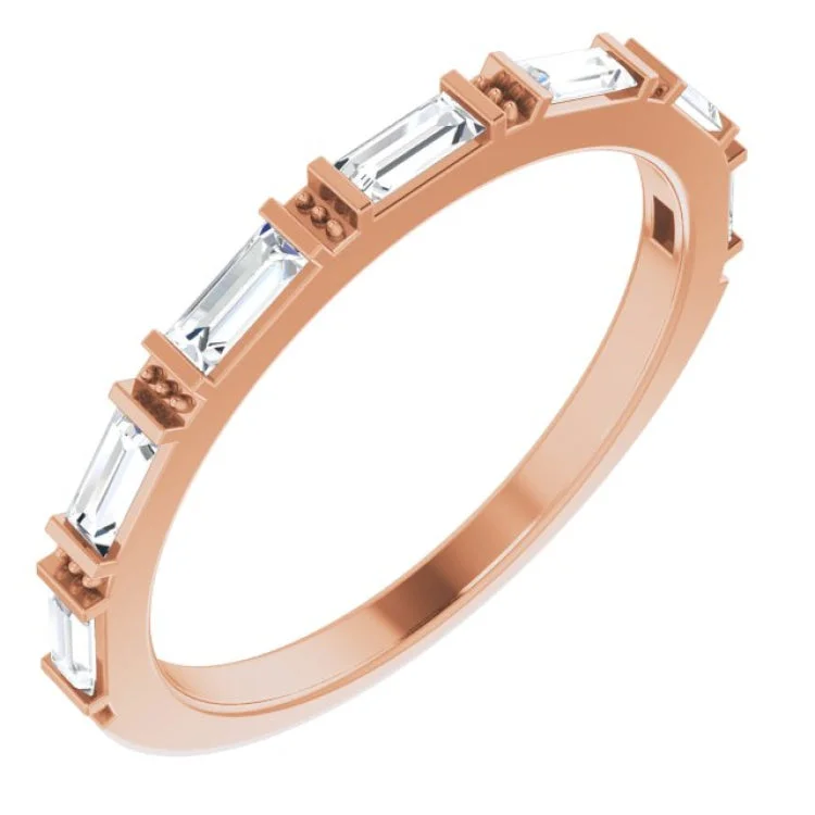 Thick rings-14K Rose 3/8 CTW Natural Diamond Anniversary Band