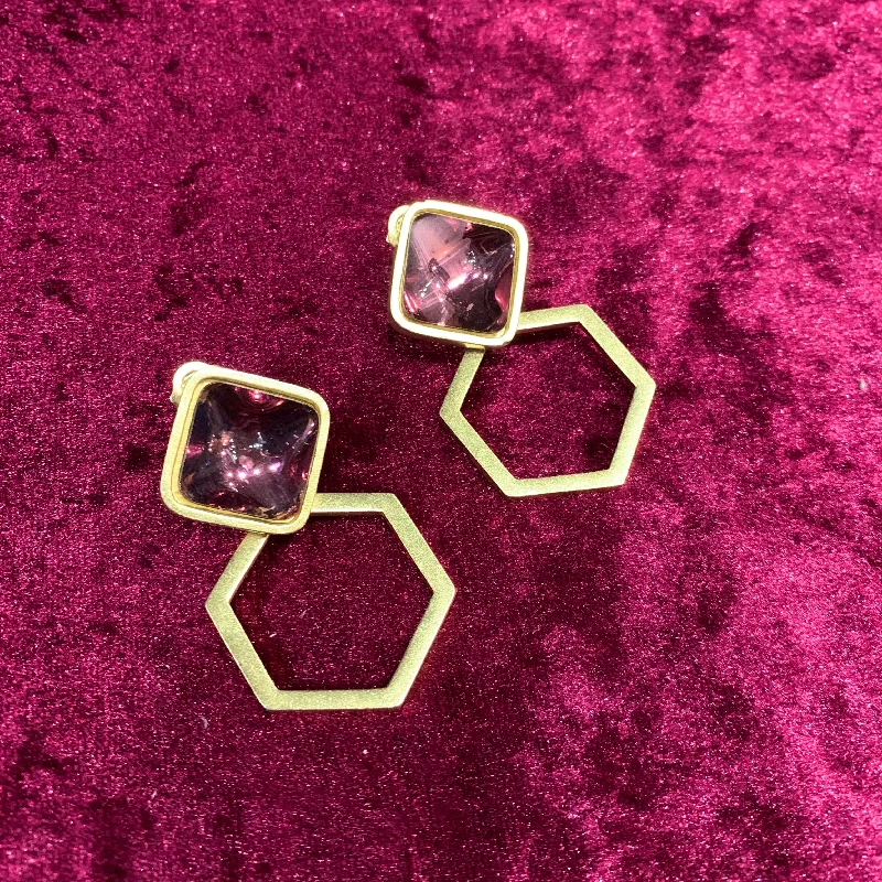 Bold Earrings For Unique Fashion-Yves Saint Laurent Purple Earrings