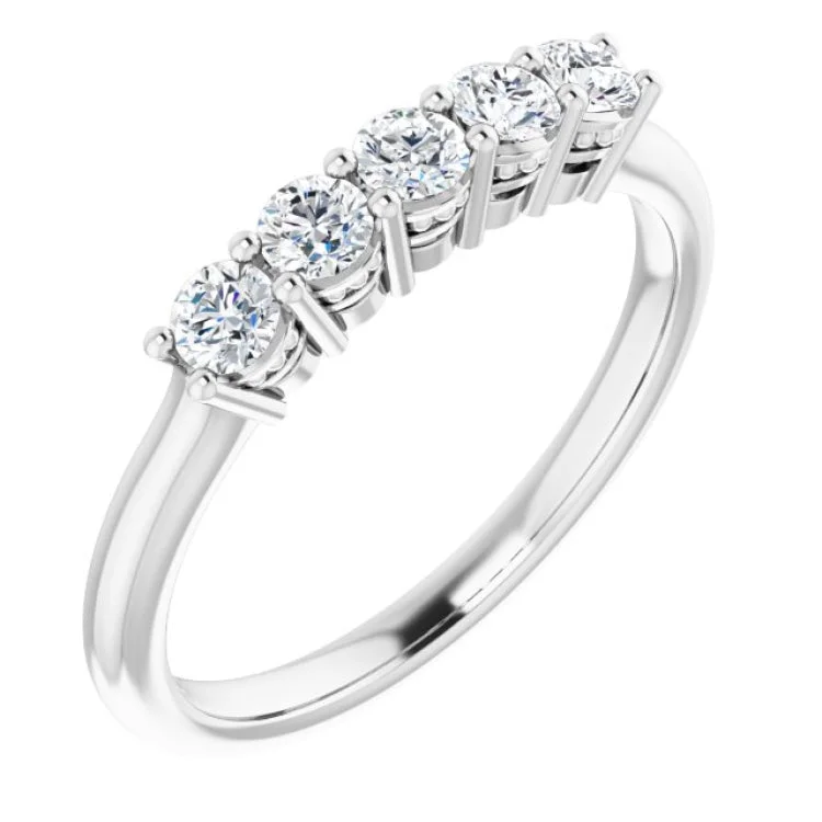 Vintage rings for women-14K White 1/3 CTW Natural Diamond Anniversary Band