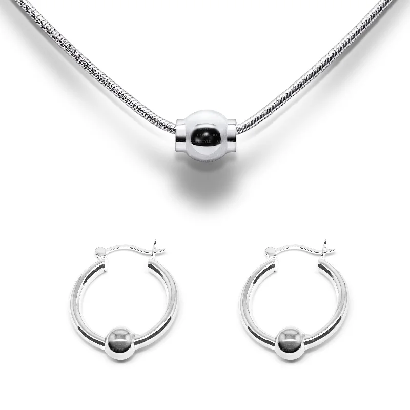 Wedding jewelry necklaces for brides-Cape Cod Necklace & Earrings Set - 925 Sterling Silver