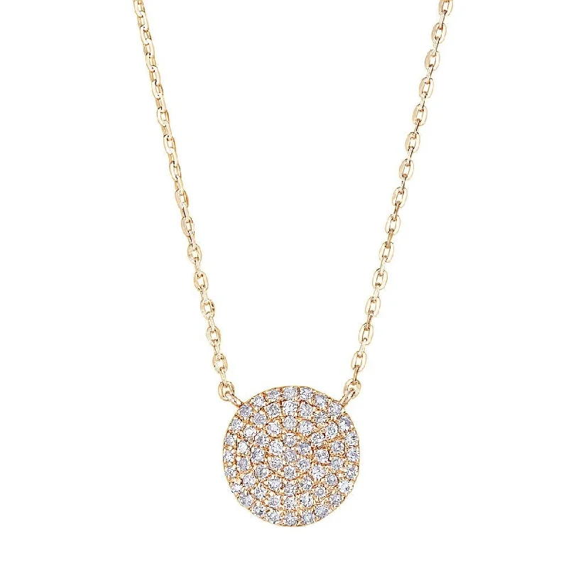 Colorful layered necklaces for boho style-Emilique 14KT Yellow Gold 1/5 CTW Diamond Pave Circle Necklace