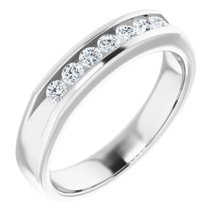 Wedding rings for brides-Platinum 3/8 CTW Natural Diamond Ring