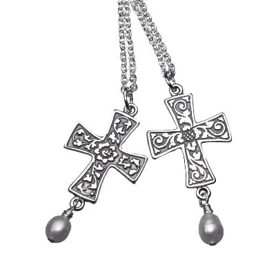 Elegant pendant necklaces for gifting-RENAISSANCE CROSS Sterling Silver Necklace