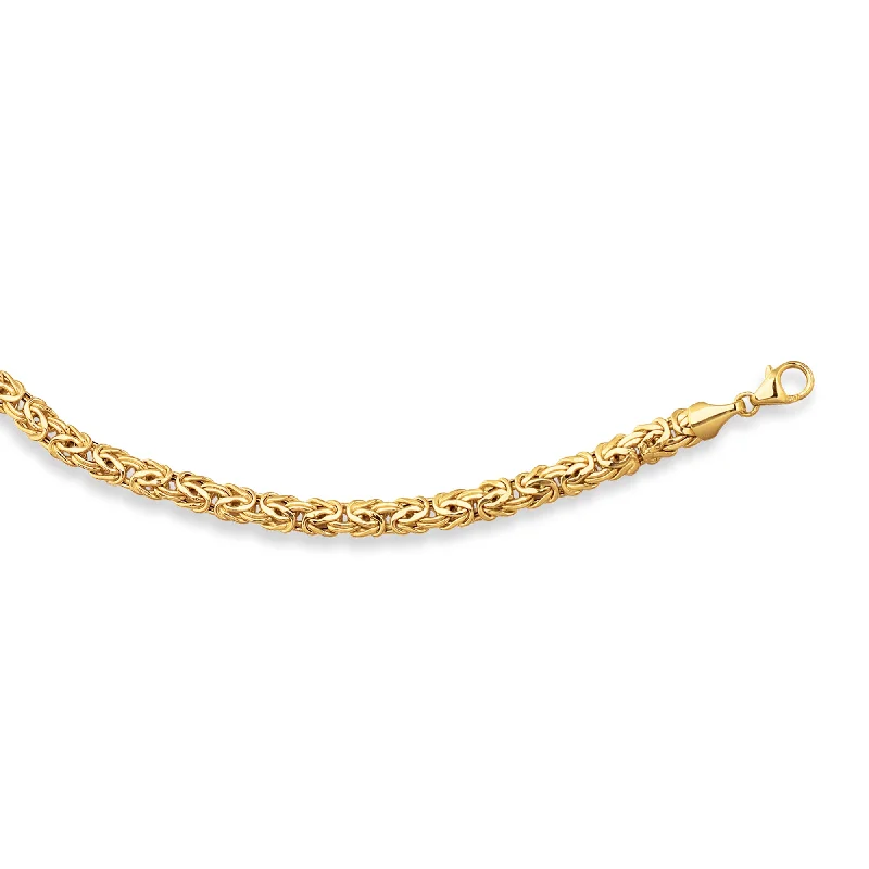 Gold necklaces with meaningful charms-14K Gold 6mm Byzantine Necklace