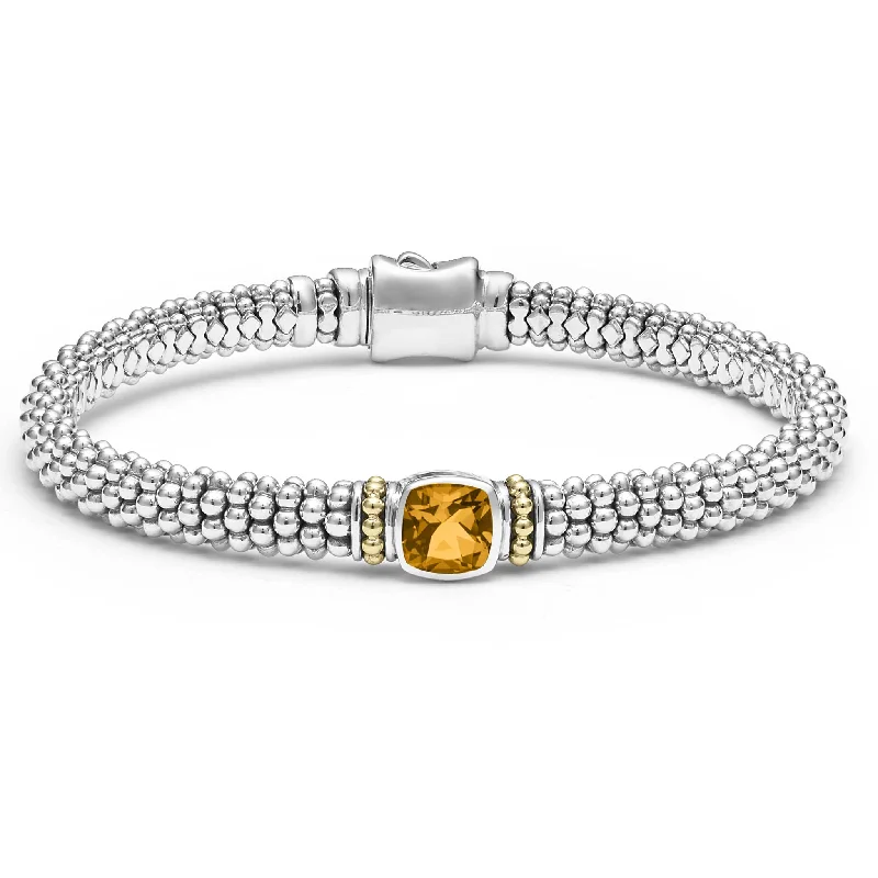 Floral Bracelets-Citrine Caviar Bracelet | 6mm (Size M)