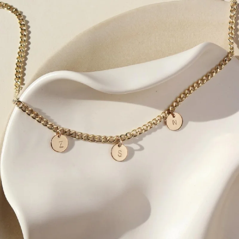 Long silver necklaces for layering-Modern Muse Initial Necklace in 14k Gold Fill