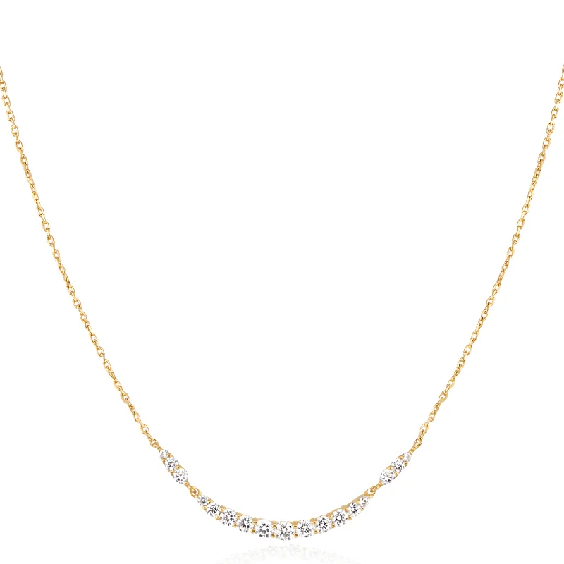 Personalized charm necklaces with name-CZ Bar Necklace in Yellow Gold by Ania Haie